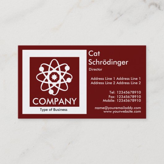 Carte De Visite Chat de Schrödinger - Rouge foncé (Devant)