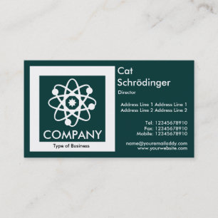 Carte De Visite Chat de Schrödinger - Vert foncé