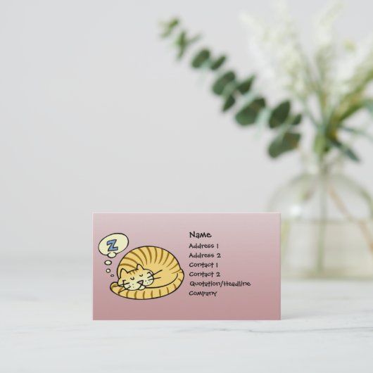 Carte De Visite Chat de sommeil (Debout devant)