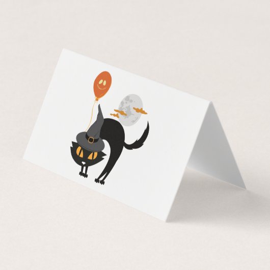 Carte De Visite Chat d'Halloween éffrayant (Devant)