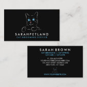 Carte De Visite Chat d'oeil noir blanc (Devant / Derrière)