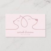 Carte De Visite Chat Dog Soft Pink Line Logo Petsitter (Devant)