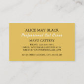 Carte De Visite Chat d'or, Embarquement de chats, Catterie (Dos)