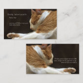 Carte De Visite Chat dormant sur canapé (Devant / Derrière)
