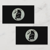 Carte De Visite Chat Effrayant Dit Nuit D'Horreur Avec Chats Hallo (Devant / Derrière)