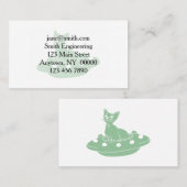 Carte De Visite Chat en Ufo - Choisir la couleur arrière - plan (Devant / Derrière)