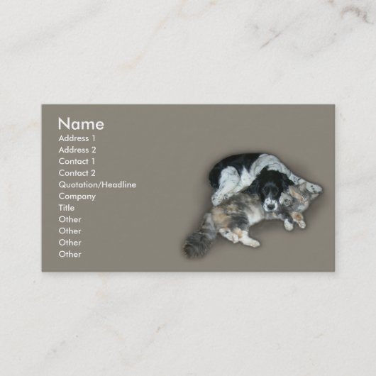 Carte De Visite Chat et chien (Devant)