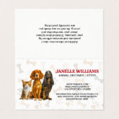 Carte De Visite Chat et chien assis | Motif Paw et Bones (Extérieur déplié)