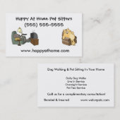 Carte De Visite Chat et chien regarder la télévision dans les chai (Devant / Derrière)