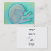 Carte De Visite Chat gris somnolent (Devant / Derrière)