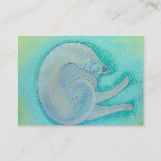 Carte De Visite Chat gris somnolent (Devant)