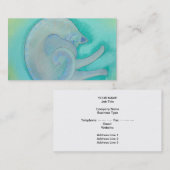 Carte De Visite Chat gris somnolent (Devant / Derrière)