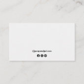 Carte De Visite Chat Groomer Animaux Dans Bain Noir Blanc (Dos)