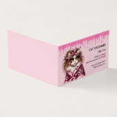 Carte De Visite Chat Groomer Sitter Parties scintillant rose Loyau (Extérieur)