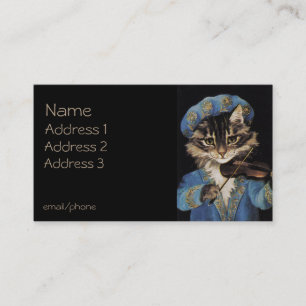Carte De Visite Chat jouant le violon