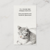 Carte De Visite Chat Kitten Cute Vintage (Dos)