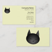 Carte De Visite Chat. Kitty. noir adorable (Devant / Derrière)