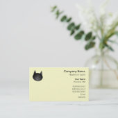 Carte De Visite Chat. Kitty. noir adorable (Debout devant)