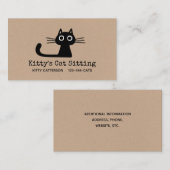 Carte De Visite Chat Kitty Noir mignon | Fun Feline | Animal ironi (Devant / Derrière)