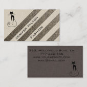 Carte De Visite Chat léopard rayures de luxe professionnel (Devant / Derrière)