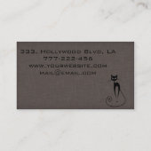 Carte De Visite Chat léopard rayures de luxe professionnel (Dos)