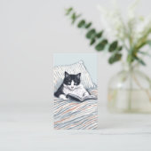 Carte De Visite chat lisant (Debout devant)
