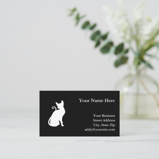 Carte De Visite Chat Maison Blanche (Debout devant)