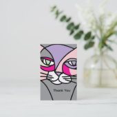 Carte De Visite Chat merci (Debout devant)