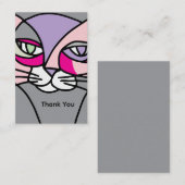 Carte De Visite Chat merci (Devant / Derrière)