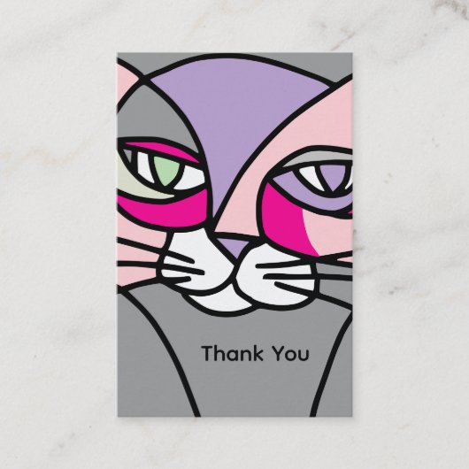 Carte De Visite Chat merci (Devant)