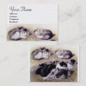 Carte De Visite CHAT MÈRE AVEC CUISINE Papier Pearle blanche (Devant / Derrière)