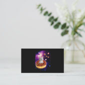 Carte De Visite Chat Mignon à l'Intérieur de Donut Dans l'Espace A (Debout devant)