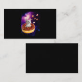 Carte De Visite Chat Mignon à l'Intérieur de Donut Dans l'Espace A (Devant / Derrière)
