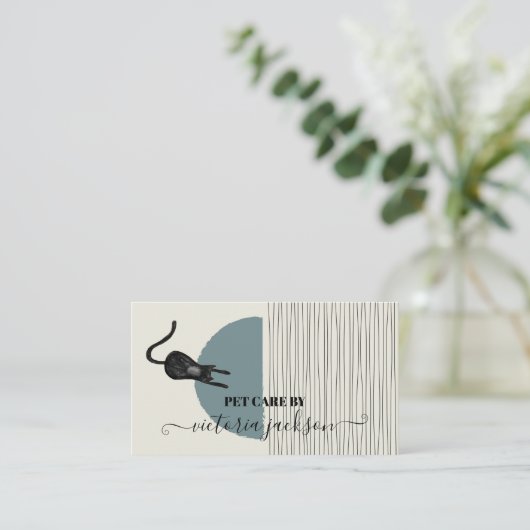 Carte De Visite Chat moderne abstrait Chat service de garde (Debout devant)