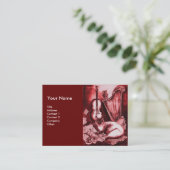 Carte De Visite CHAT MUSICAL, Rouge et Blanc (Debout devant)