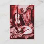 Carte De Visite CHAT MUSICAL, Rouge et Blanc (Dos)
