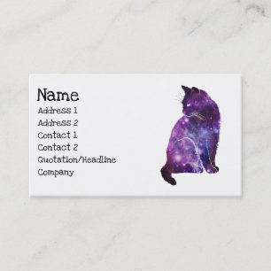 Carte De Visite Chat Nebula de l'espace magique