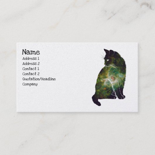 Carte De Visite Chat Nebula de l'espace magique (Devant)