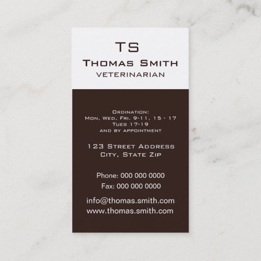 Carte De Visite Chat noir (Dos)