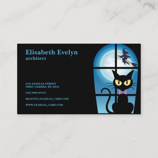 Carte De Visite chat noir (Dos)