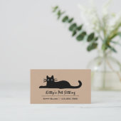 Carte De Visite Chat noir (Debout devant)