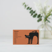 Carte De Visite Chat noir (Debout devant)
