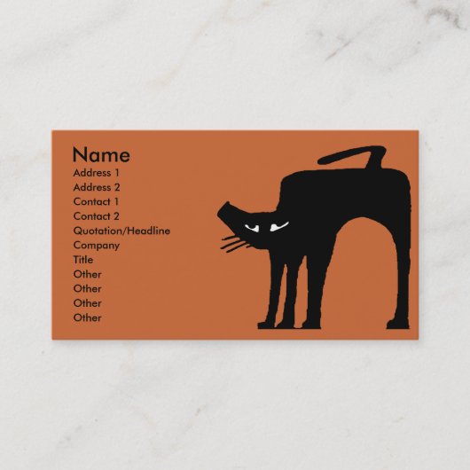 Carte De Visite Chat noir (Devant)