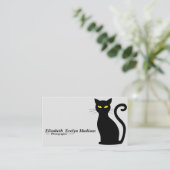 Carte De Visite chat noir 843 (Debout devant)