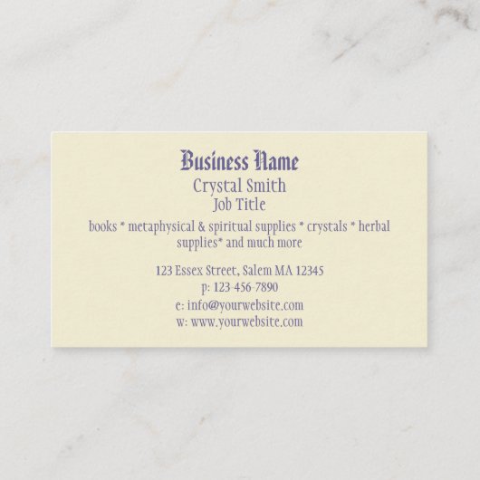 Carte De Visite Chat noir Art Nouveau (Dos)