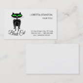 Carte De Visite Chat noir aux yeux verts (Devant / Derrière)