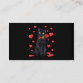 Carte De Visite Chat noir avec Rose Valentines Chemise Saint Valen (Dos)