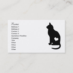 Carte De Visite Chat noir d'affaires