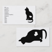 Carte De Visite Chat noir d'affaires (Devant / Derrière)