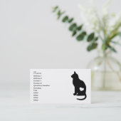 Carte De Visite Chat noir d'affaires (Debout devant)